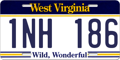 WV license plate 1NH186