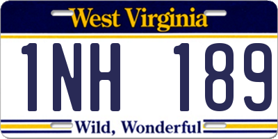 WV license plate 1NH189
