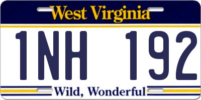WV license plate 1NH192