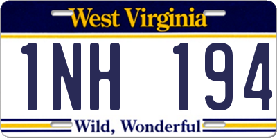 WV license plate 1NH194