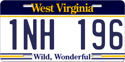 WV license plate 1NH196