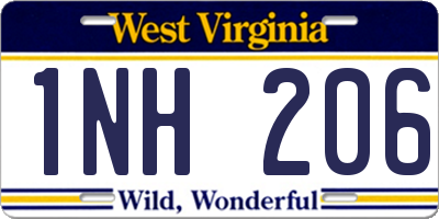 WV license plate 1NH206