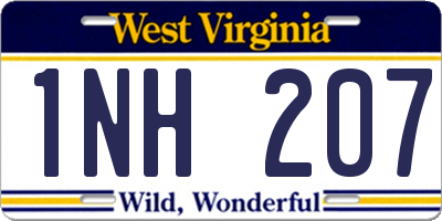 WV license plate 1NH207