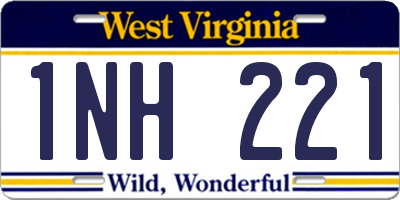 WV license plate 1NH221