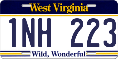 WV license plate 1NH223