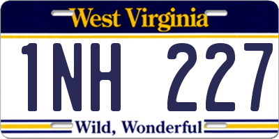WV license plate 1NH227
