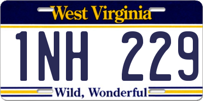 WV license plate 1NH229