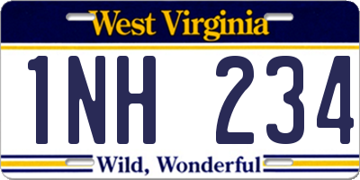 WV license plate 1NH234