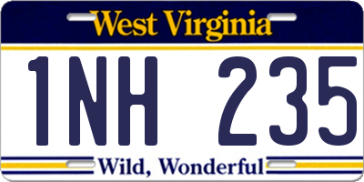 WV license plate 1NH235