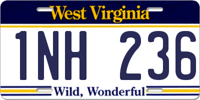 WV license plate 1NH236