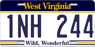 WV license plate 1NH244
