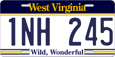 WV license plate 1NH245