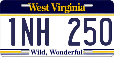 WV license plate 1NH250