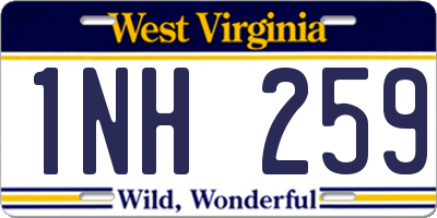 WV license plate 1NH259