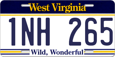 WV license plate 1NH265