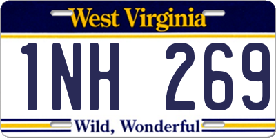 WV license plate 1NH269