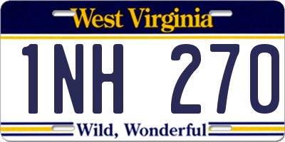 WV license plate 1NH270