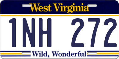 WV license plate 1NH272