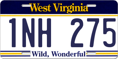 WV license plate 1NH275