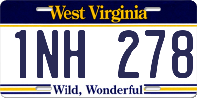 WV license plate 1NH278