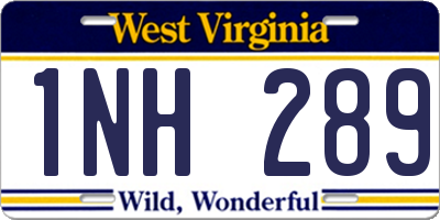 WV license plate 1NH289
