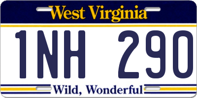 WV license plate 1NH290