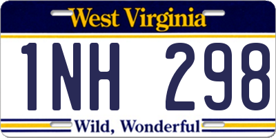 WV license plate 1NH298
