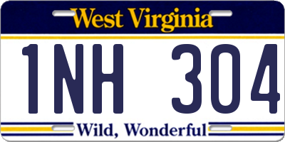 WV license plate 1NH304