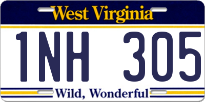 WV license plate 1NH305