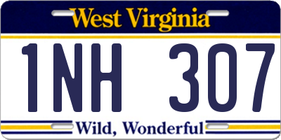 WV license plate 1NH307