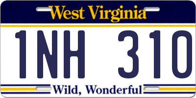 WV license plate 1NH310