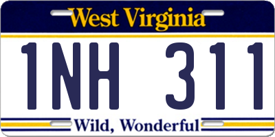 WV license plate 1NH311
