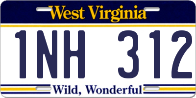 WV license plate 1NH312