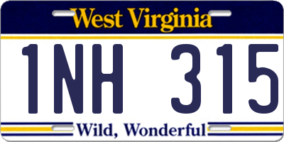 WV license plate 1NH315