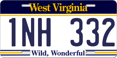WV license plate 1NH332