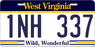 WV license plate 1NH337
