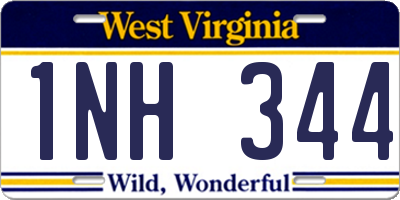 WV license plate 1NH344