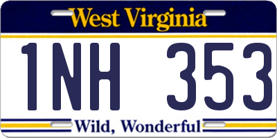 WV license plate 1NH353