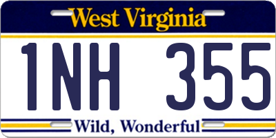 WV license plate 1NH355