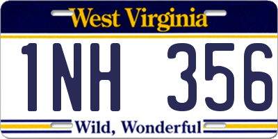 WV license plate 1NH356
