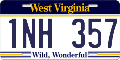 WV license plate 1NH357