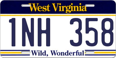 WV license plate 1NH358