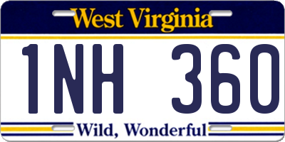 WV license plate 1NH360