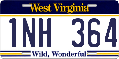 WV license plate 1NH364