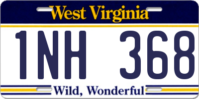 WV license plate 1NH368