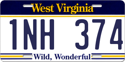WV license plate 1NH374