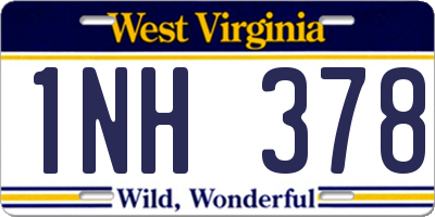 WV license plate 1NH378