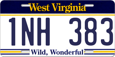 WV license plate 1NH383