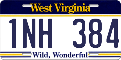 WV license plate 1NH384