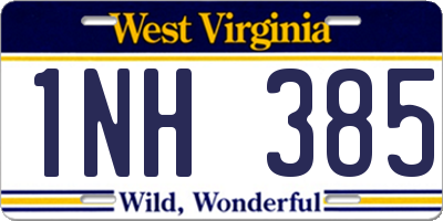 WV license plate 1NH385